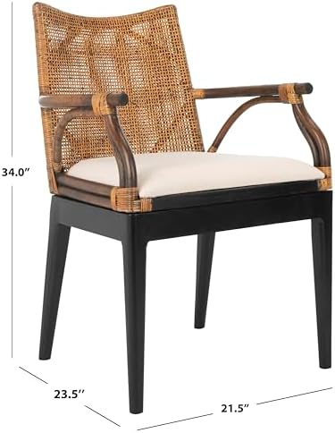 SAFAVIEH Gianni Wood Accent Chair, 19.8" Seat Brown/Black SEA4011A - Image 3