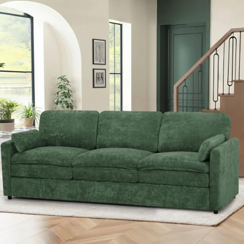 89” Chenille 3-Seater Sofa w/Two Arm Pillows - Image 3
