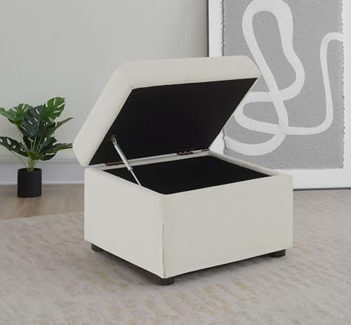 Coaster Winter Living Room Upholstered Storage Ottoman - Image 4
