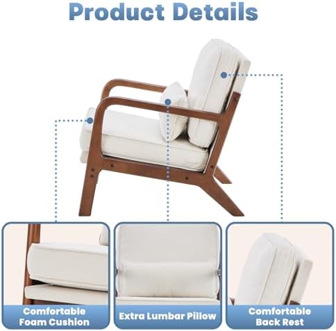 DUMOS Mid Century Accent Chairs Set of 2 - Image 5