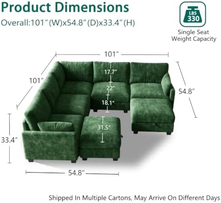 Modular Sectional Sofa, Oversized V-Shaped Couch - Image 3