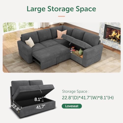 HONBAY Modular Sectional Sleeper Sofa - Image 3