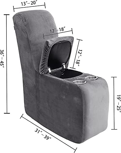 ULTICOR 7-Piece L Shape Sectional Recliner Sofa Covers, Velvet Stretch - Image 3