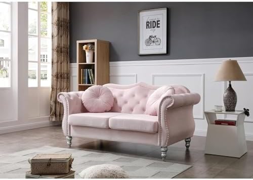 HomeStock Velvet Loveseat, Dark Gray by Homestock