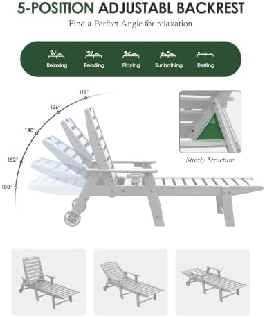 Chaise Lounge Outdoor Set of 2, Lounge Chair Outdoor - Image 5