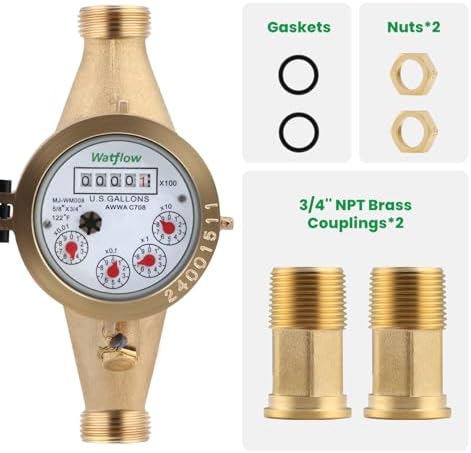 DN20 Water Meter 3/4" NPT, AWWA 708 Certification Gallon Water Flow Meter - Image 2