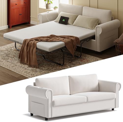 Queen Pull Out Sofa Bed | 83" Large Sleeper Sofa by TROMIRY