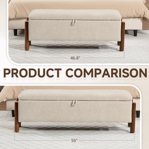 55'' Modern Storage Ottoman Benches - Image 3