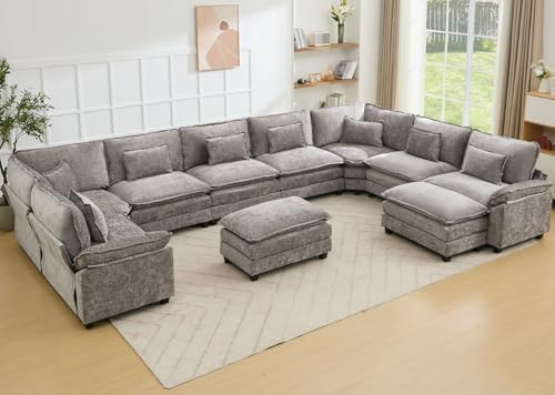 Oversized Modular Sectional Sofa Set, Convertible Deep Seat Cloud Couch by Unknown