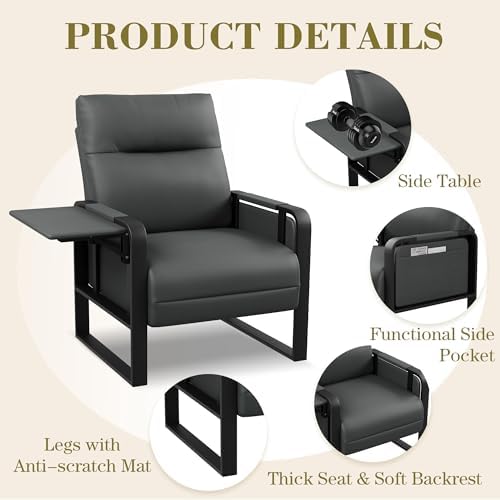 PU Leather Accent Chair, Upholstered Armchair - Image 5