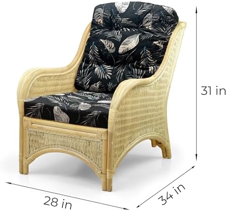 Jam Lounge Living Accent Armchair Natural Rattan Wicker Handmade Design Natural - Image 2
