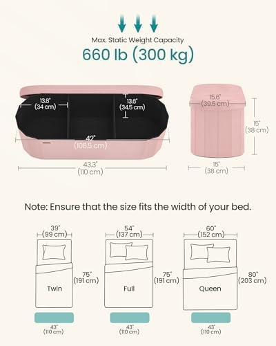 SONGMICS Folding Ottoman with Storage, Oval Bench, Velvet Fabric - Image 3