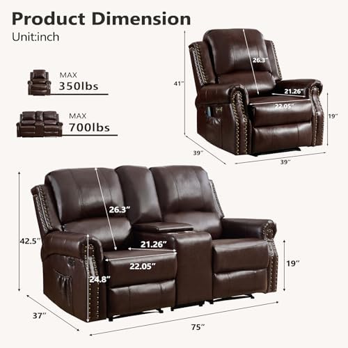 HAOMARKETS 2-Piece Power Reclining Sofa Set - Image 2
