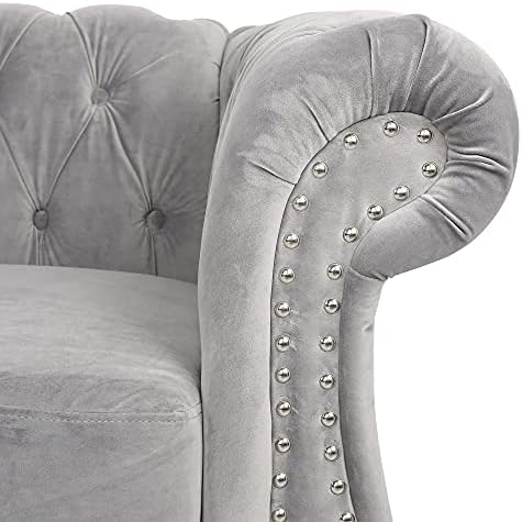 ORRD Chesterfield Sofa Velvet, Modern Tufted Couch 3 Seater - Image 4