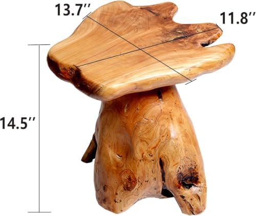 Brefhome 14.5" Tall Cedar Tree Stump Stool, Natural Wood Stump Side Table - Image 3