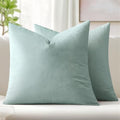 MIULEE 24x24 Inch Pack of 2 Euro Velvet Throw Pillow Covers Aqua Haze by MIULEE