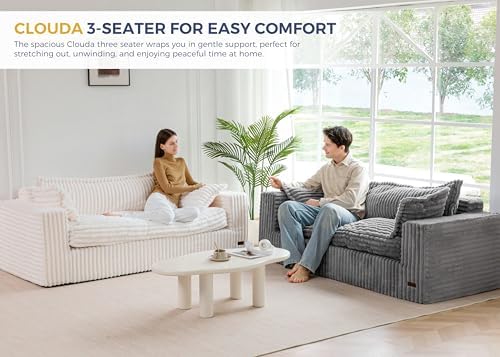 MAXYOYO Boneless Couch, 76-Inch Couch in a Box, Oversized 3-Seater Sofa - Image 4