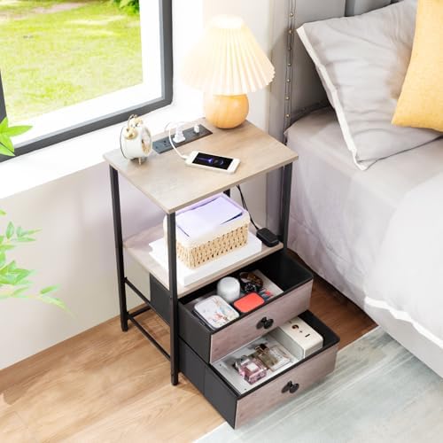 LOAKEKEL Nightstands Set of 2, LED Night Stand - Image 6