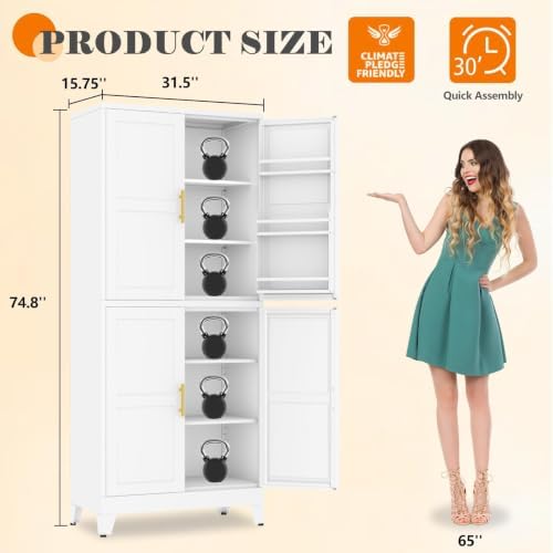 GAIOUS 74.8" Tall Metal Food Cabinet - Image 2
