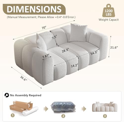 WHGBJA 70" Cloud Couch Sets - Image 2