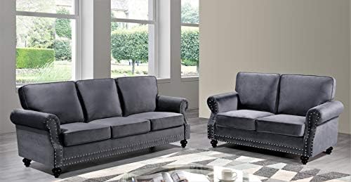 Container Furniture Direct Lotus Mid Century Modern Velvet Upholstered Living - Image 4