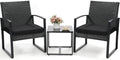 Murago Outdoor 3-Piece Wicker Bistro Set, Patio Conversation Set by Murago