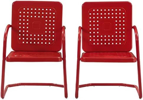 Crosley Furniture Bates 2-Piece Retro Metal Outdoor Patio Chair Set - Image 4