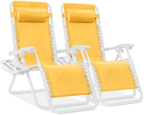 Best Choice Products Zero Gravity Chair Recliner, Marigold/White by BestChoiceProducts