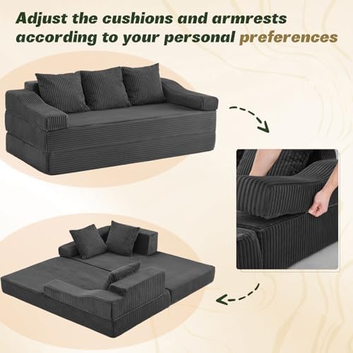 YOUDENOVA 78.7" Folding Convertible Sofa Bed, Boneless Sleeper Sofa Couch - Image 5