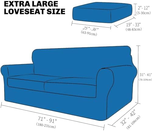 XINEAGE 3-Piece Stretch Sofa Cover, Washable Couch Covers - Image 2