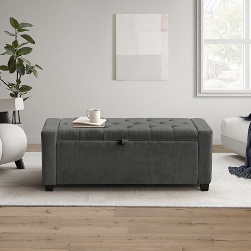 GRAINELL 42.13” Storage Ottoman Bench, Upholstered Tufted Bedroom Bench by Unknown