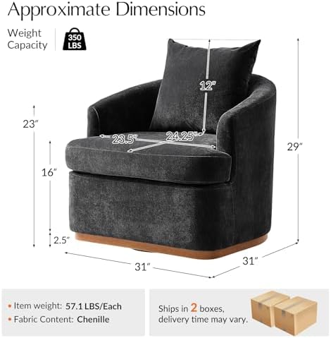 HULALA HOME Modern Swivel Accent Chair Set of 2 - Image 2