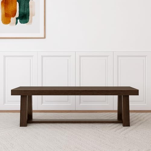 Plank+Beam Classic Dining Bench, 60 Inch, Walnut Wirebrush - Image 3