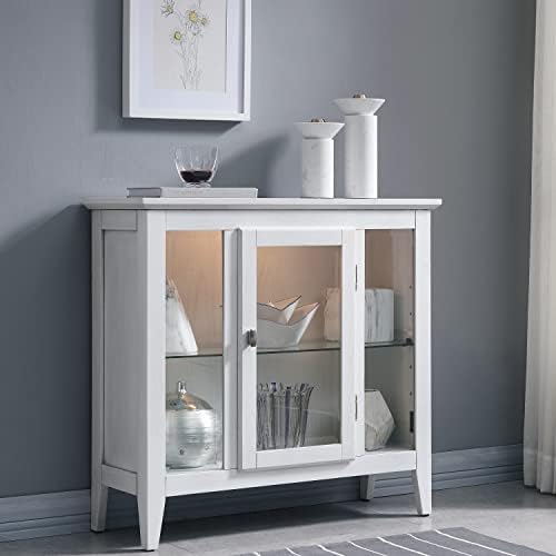 Leick Home Ryan Curio Cabinet, Weathered White - Image 2
