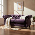 Merax Velvet Loveseat Sofa Couch, Tufted Upholstered Small Love Seat Couch by Merax