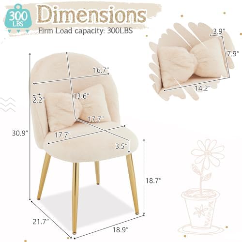 VINGLI Boucle Girls Vanity Chair - Image 2