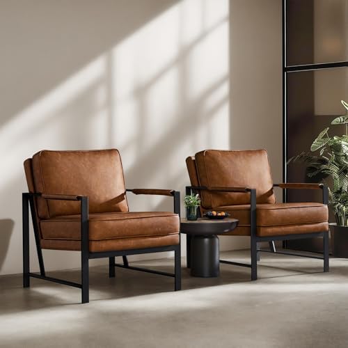 Yaheetech Mid-Century Modern Accent Chairs Set of 2, Light Brown by Yaheetech