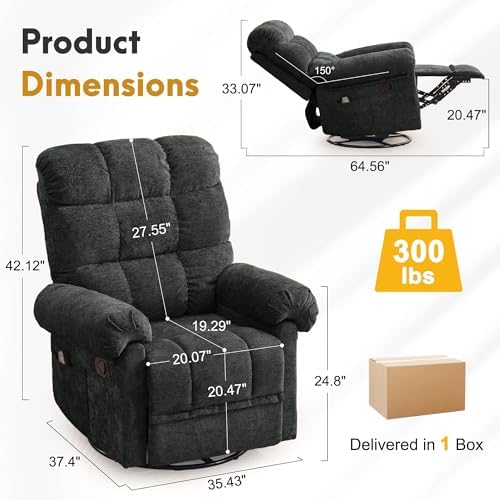 Korser 360° Swivel Rocker Recliner Chair, Rocking Chair Nursery - Image 2