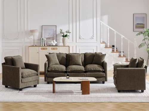 Cloud 3 Pieces Sofa Set, 1+1+3 Seater Couch, Modern Sofas Sets by HOCAT