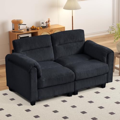 HAOMARKETS Corduroy Sofa Set, Upholstered Loveseat by HAOMARKETS