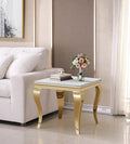 White Marble End Table Modern Gold Accent Table by Henf