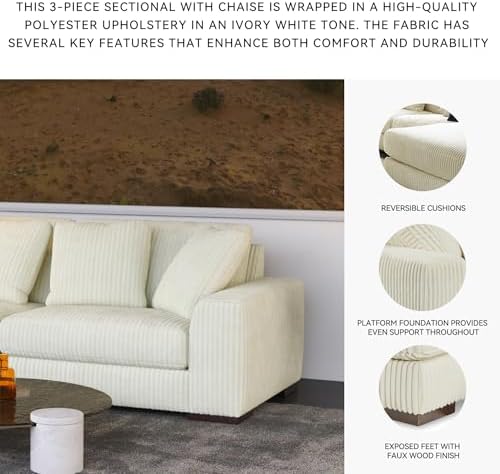 Signature Design by Ashley Deep-Seat 3-Piece Sectional - Image 5