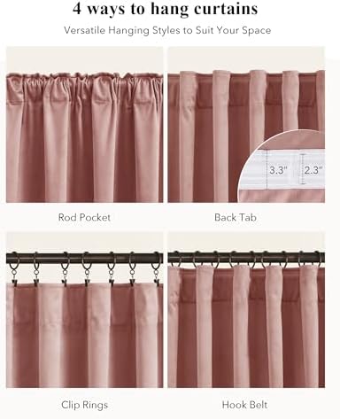 StangH Dusty Pink Velvet Curtains - Image 2
