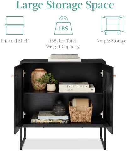 Best Choice Products 2-Door Rattan Storage Cabinet, Accent Furniture, Buffet - Image 4