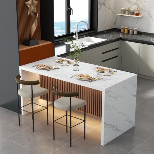 Gyfimoie Large Imitation Marble Dining Table by Gyfimoie