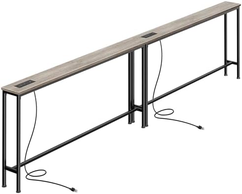 SUPERJARE 110.2 inch Narrow Behind Couch Table by SUPERJARE