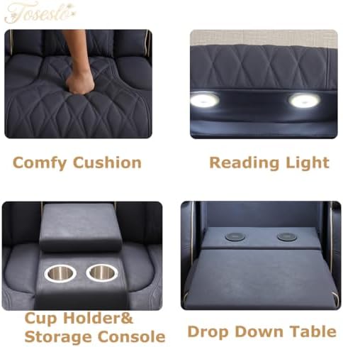 2 piece Leather Sofa Sets, Power Recliner Sofa and Loveseat Set - Image 3