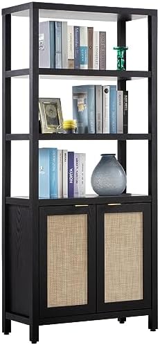 SICOTAS 71" Tall Rattan Bookshelf by SICOTAS