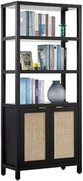 SICOTAS 71" Tall Rattan Bookshelf by SICOTAS
