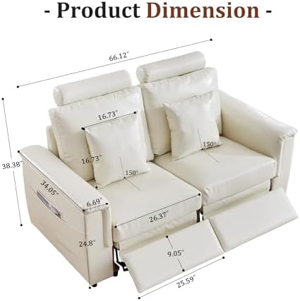 ORRD Power Reclining Sectional Sofa, Electric Loveseat Recliner - Image 2